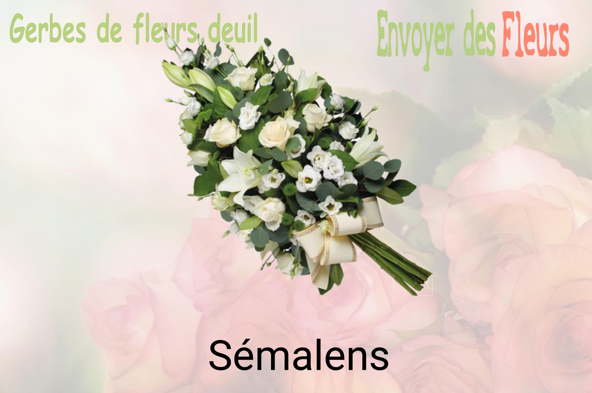 Gerbe de fleurs de deuil livrée à Sémalens